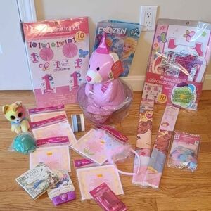 Jumbo LOT Approx 75pc of Mixed Birthday Party Supplies Most for 1st BIRTHDAY